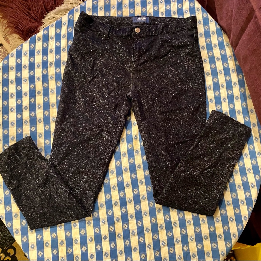Old Navy Dark Blue Sparkly Rockstar Leggings